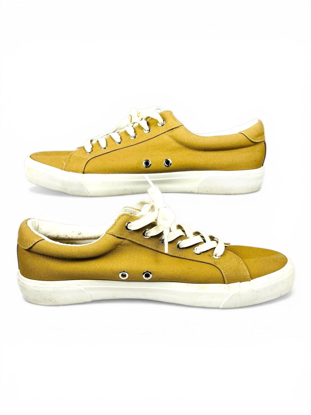 New Republic Khaki Canvas Low Top Sneakers Lace Up Casual Shoes Size 13